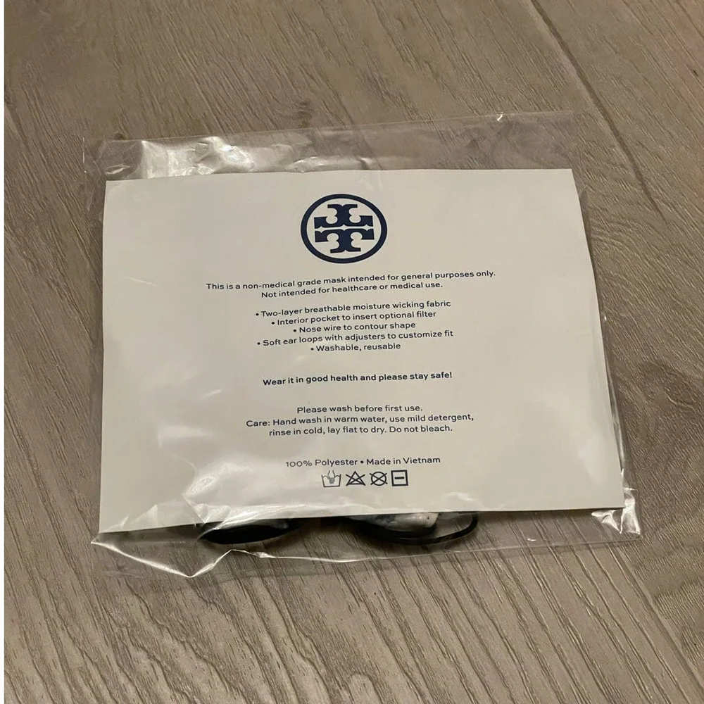 Tory Burch 2 Printed Two Layer Adjustable Face Mask New Limited Print